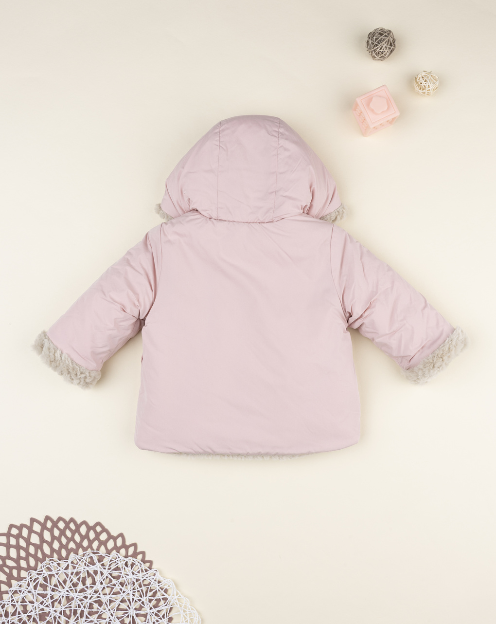 Giacca reversibile bimba rosa