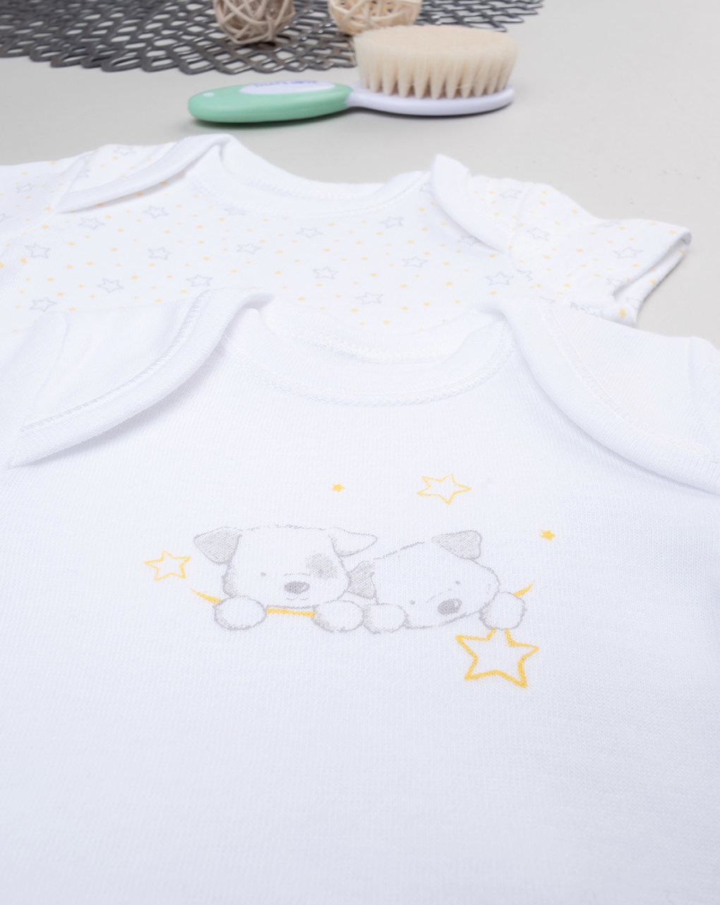 Pack 2 body unisex mezza manica stelline