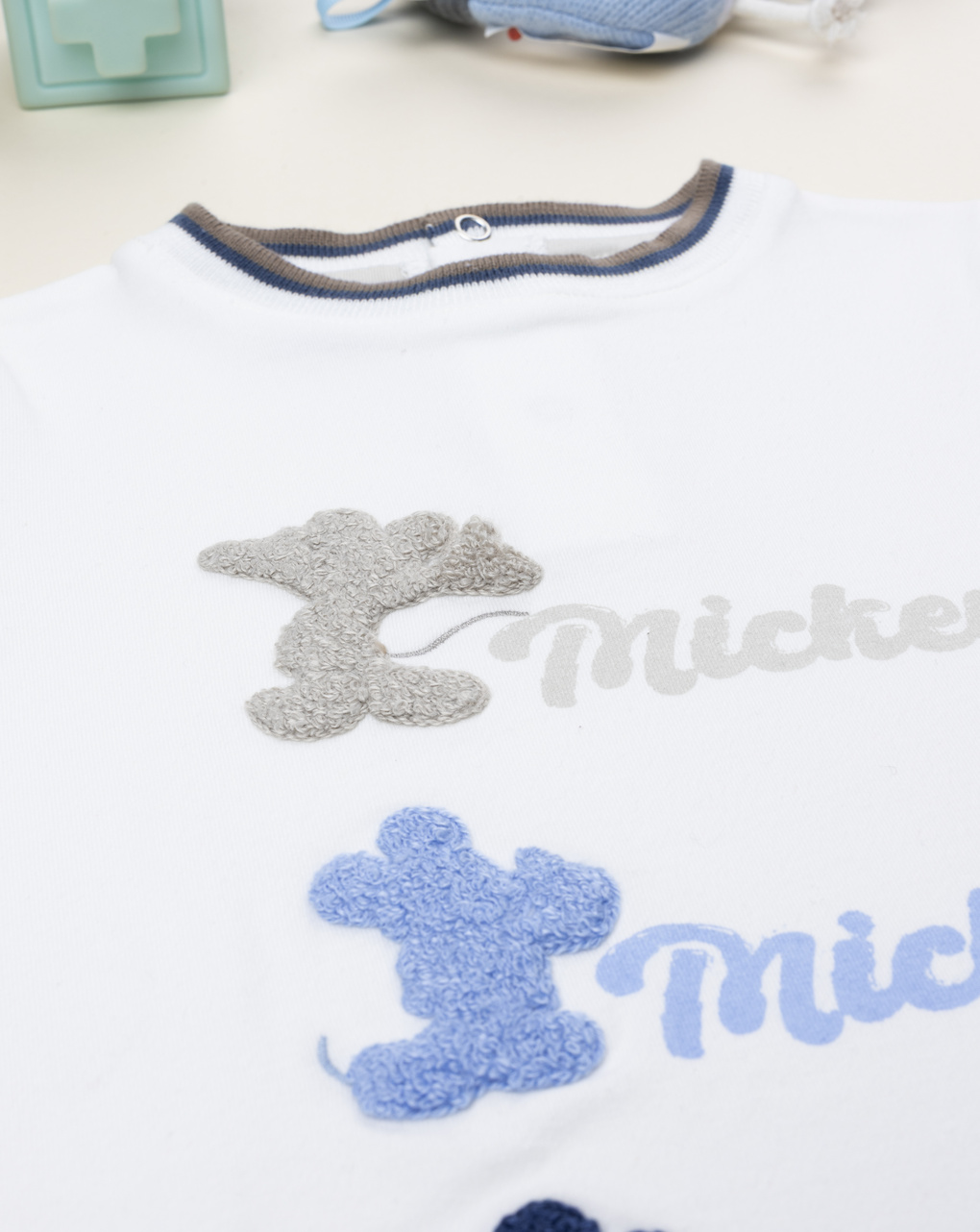 T-shirt bimbo bianca mickey maniche lunghe