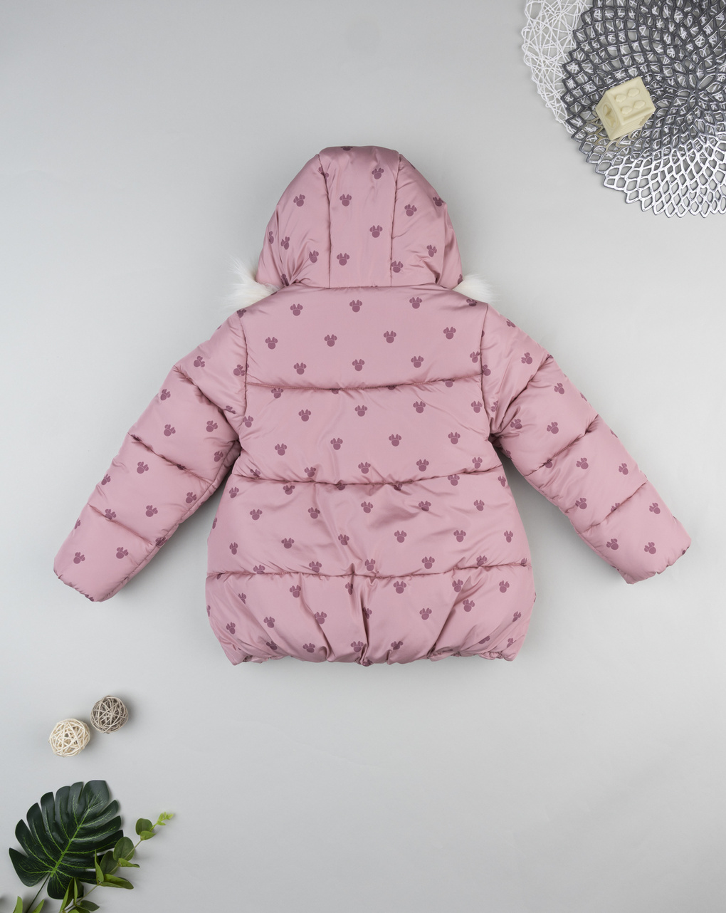 Piumino bimba minnie rosa con pelo