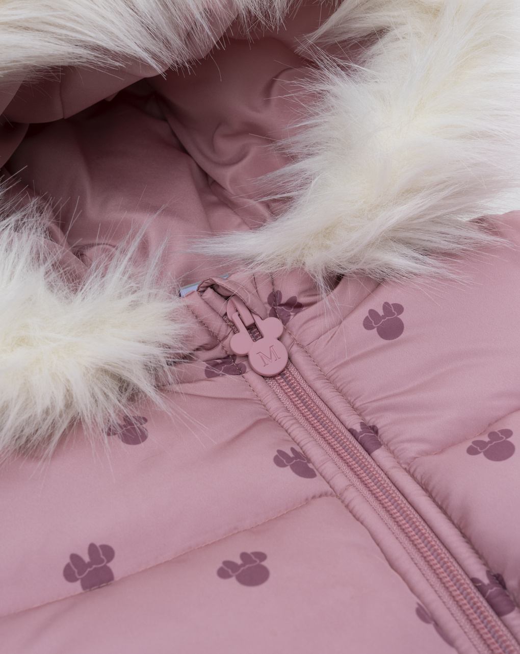 Piumino bimba minnie rosa con pelo