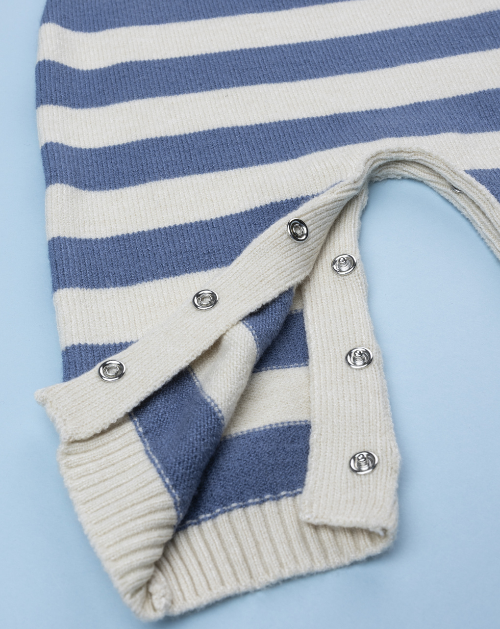 Tutina bimbo rigata beige/blu