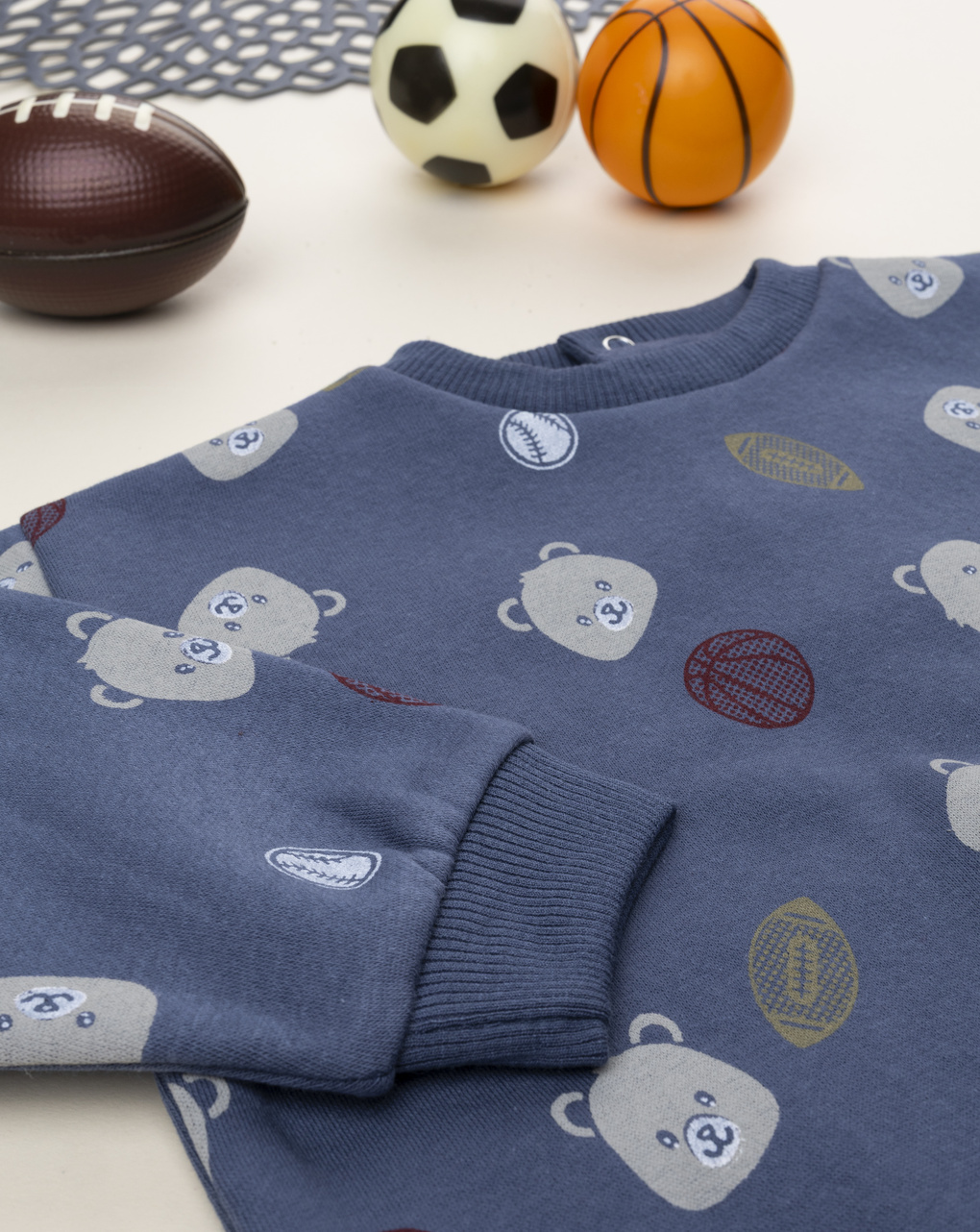 Felpa bimbo blu stampata allover