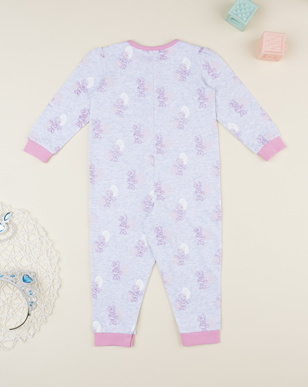 Pigiama bimba minnie grigio/rosa