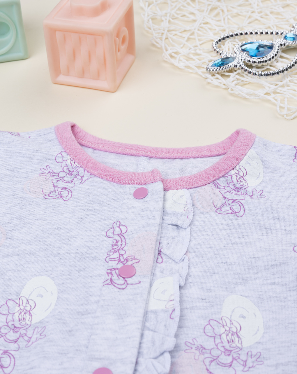 Pigiama bimba minnie grigio/rosa