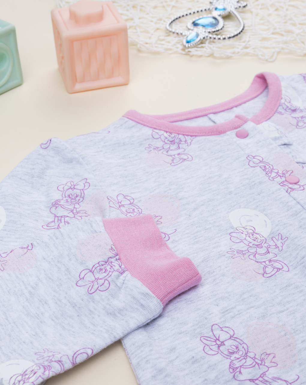 Pigiama bimba minnie grigio/rosa