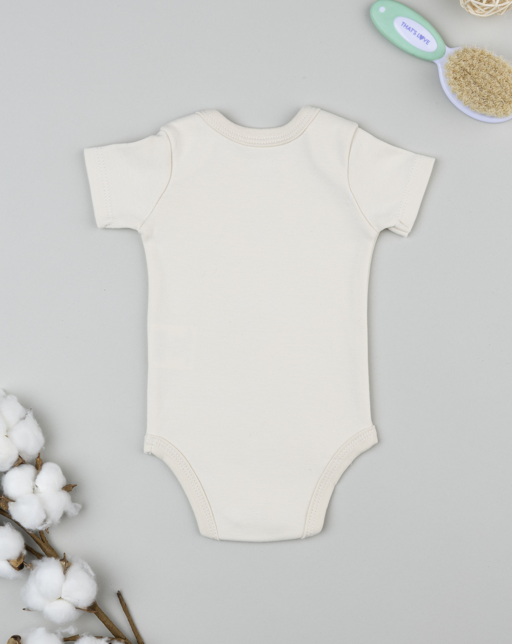 Body cotone felpato beige neonato