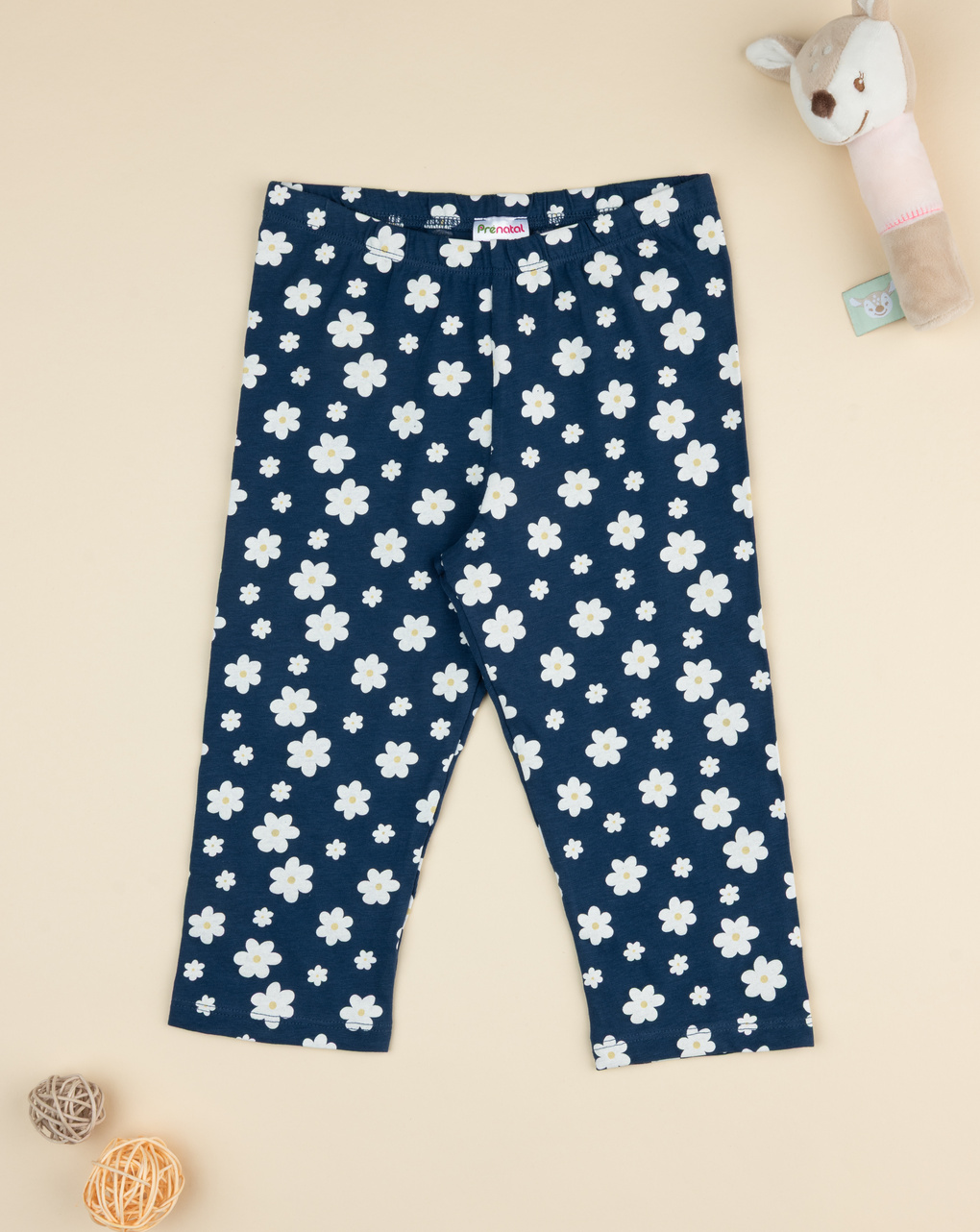 Leggings 3/4 blu bimba margherite