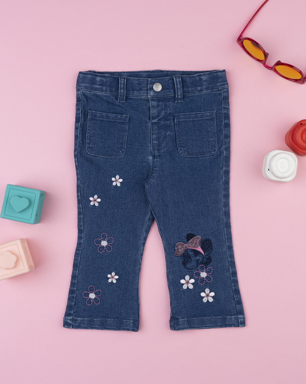Jeans bimba ricamato