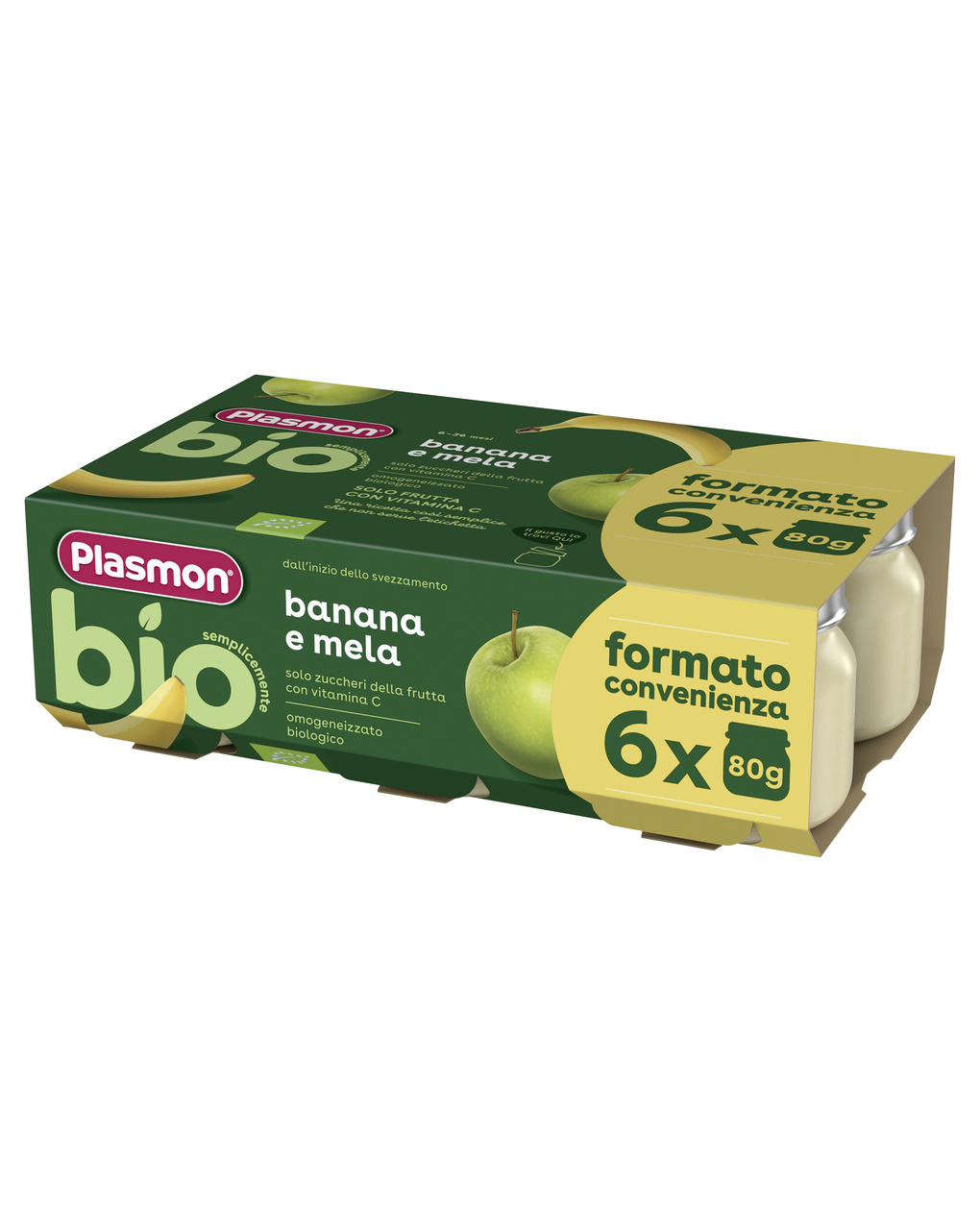 Omogeneizzato bio - banana mela 6x80g - plasmon