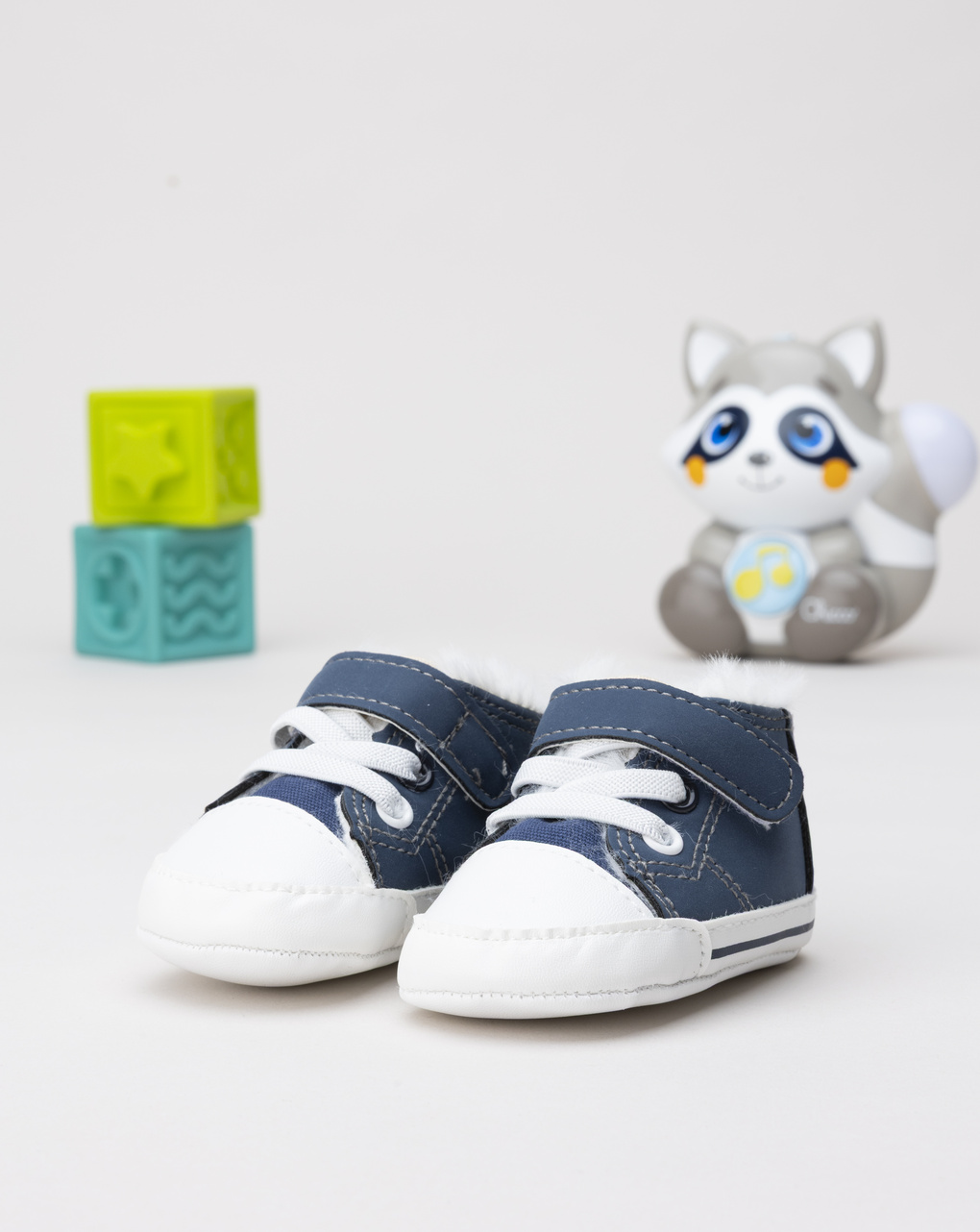 Scarpine denim blu neonato