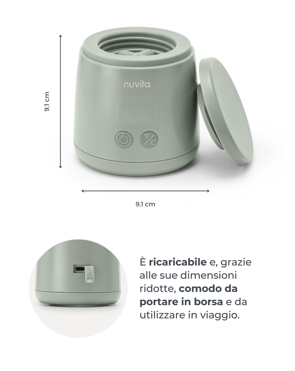 Scaldabiberon portatile mix70 universale con funzione di mescolamento 1164 - nuvita