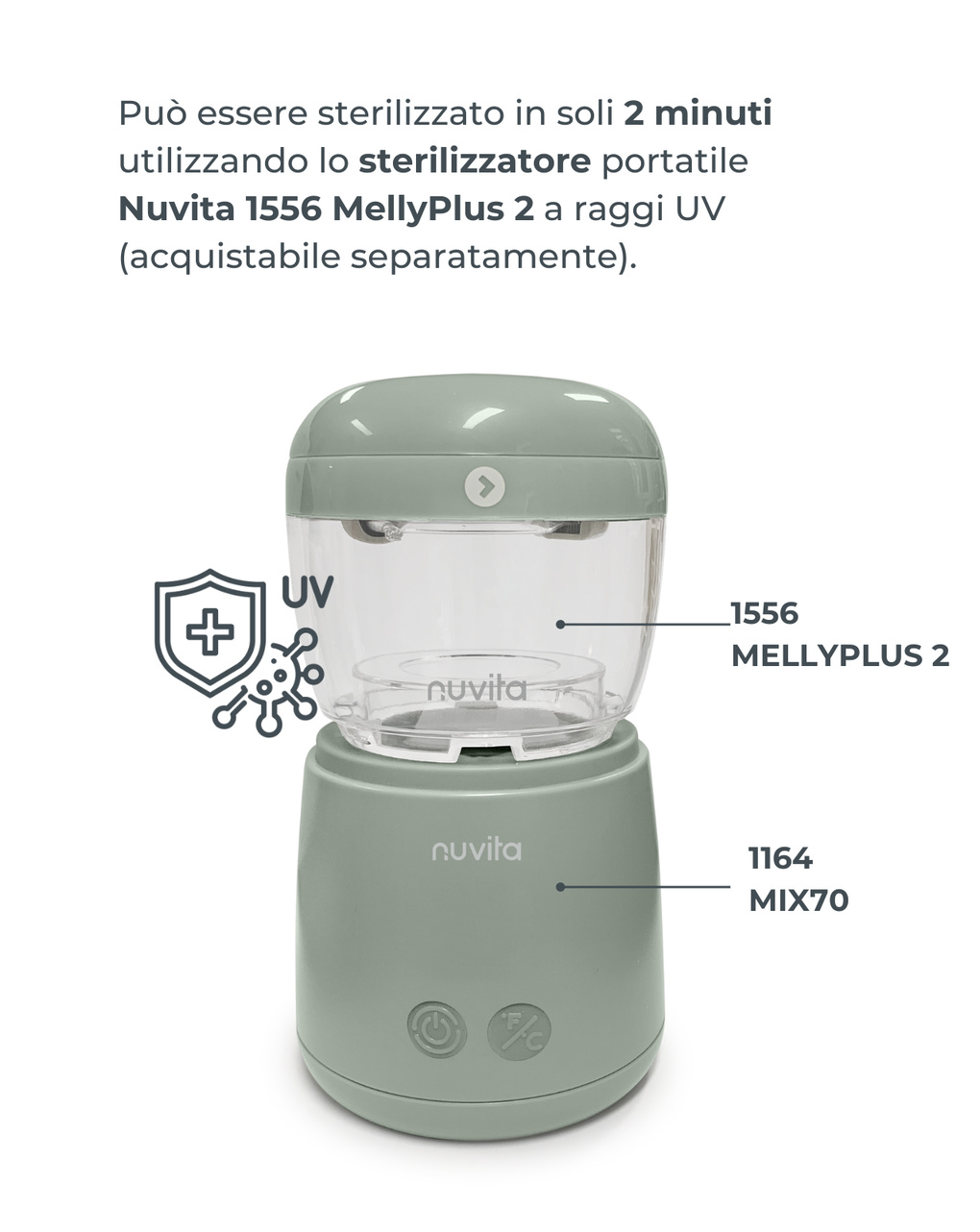Scaldabiberon portatile mix70 universale con funzione di mescolamento 1164 - nuvita