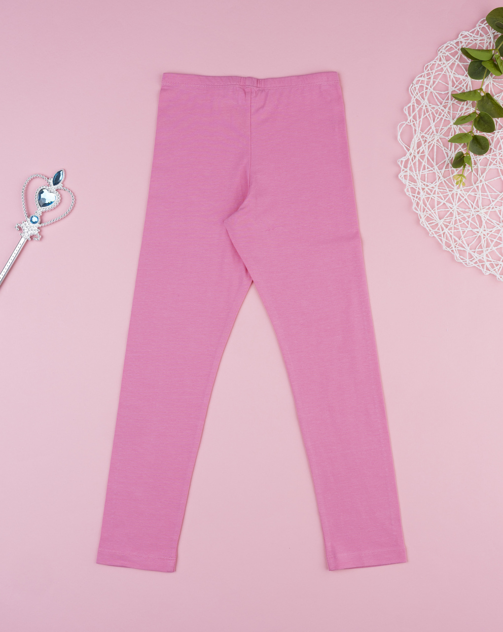 Legging bambina rosa con strass