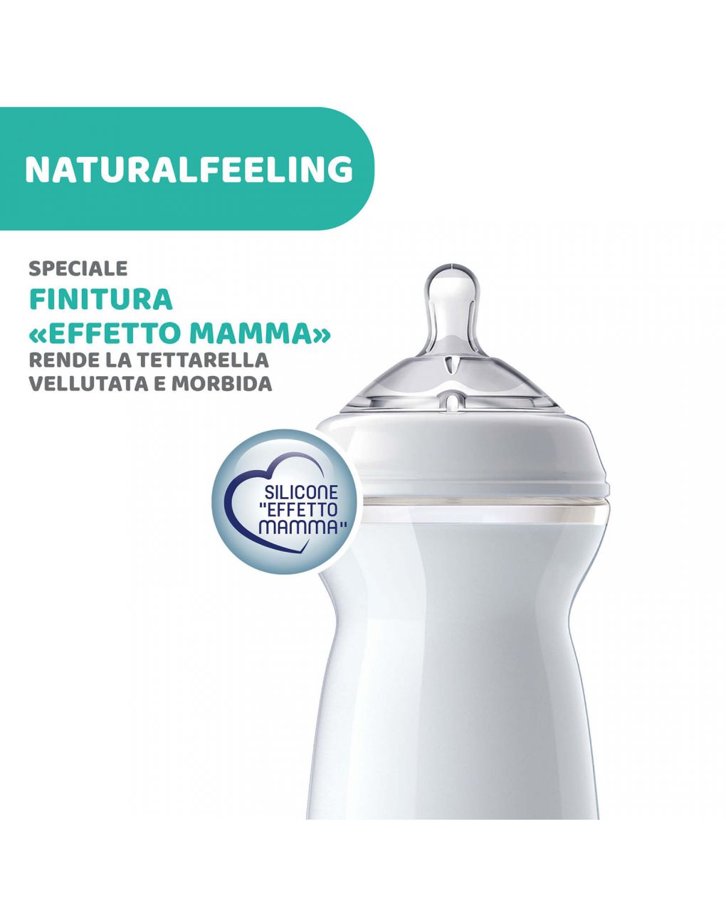 Biberon naturalfeeling neutro, 6m+, 330 ml, flusso veloce - chicco