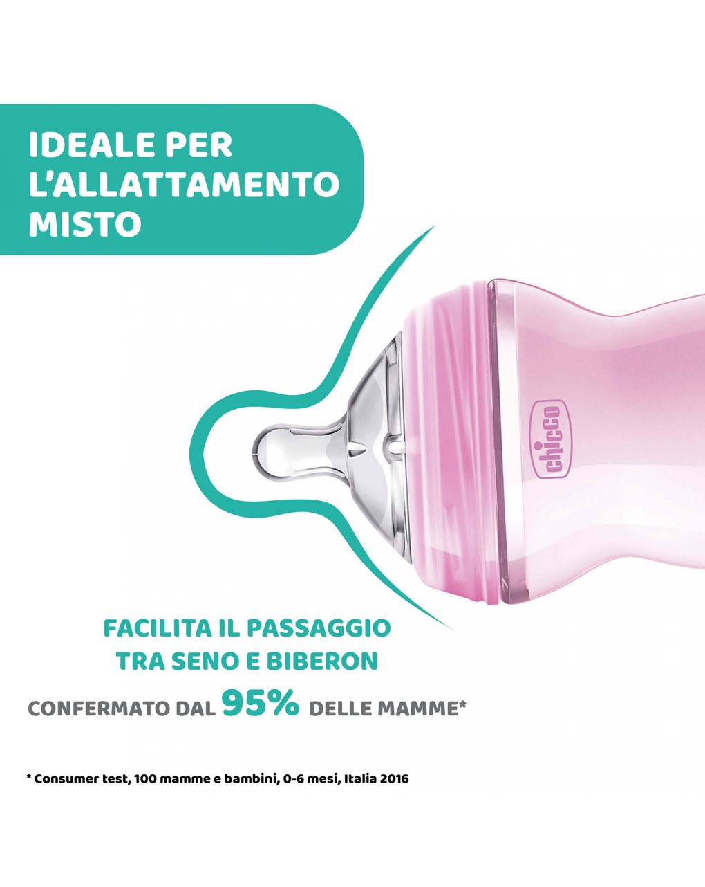 Biberon naturalfeeling bimba, 6m+, 330 ml, flusso veloce - chicco