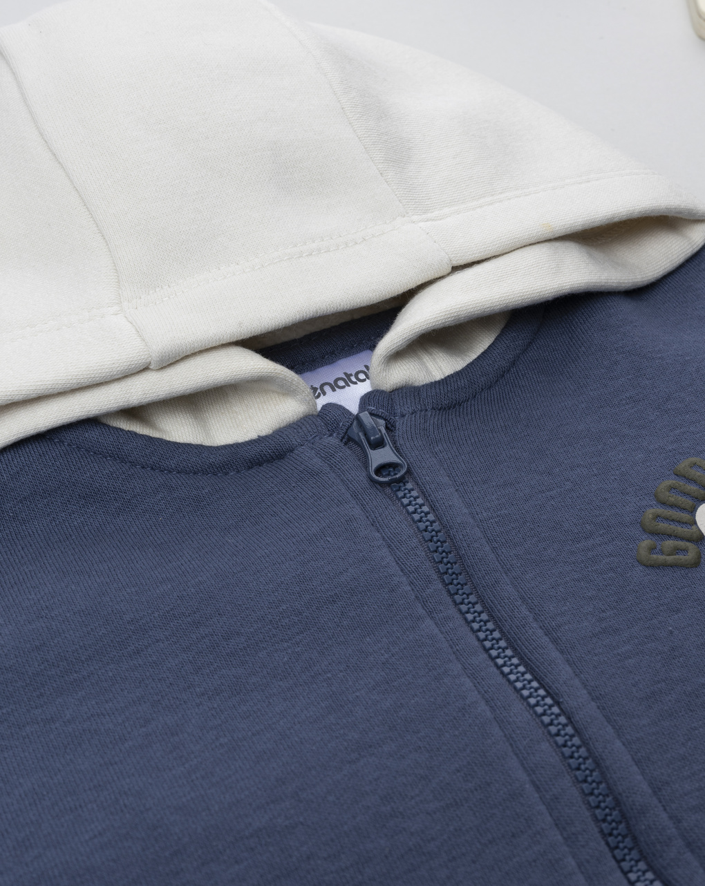 Felpa bimbo blu con cappuccio e stampa