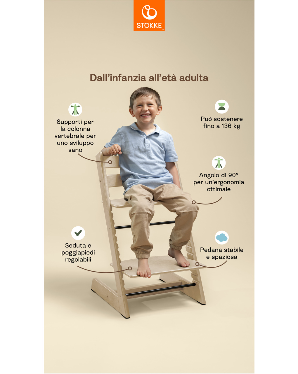 Pack seggiolone tripp trapp® bianco sedia + babyset - personalizzabile - stokke®