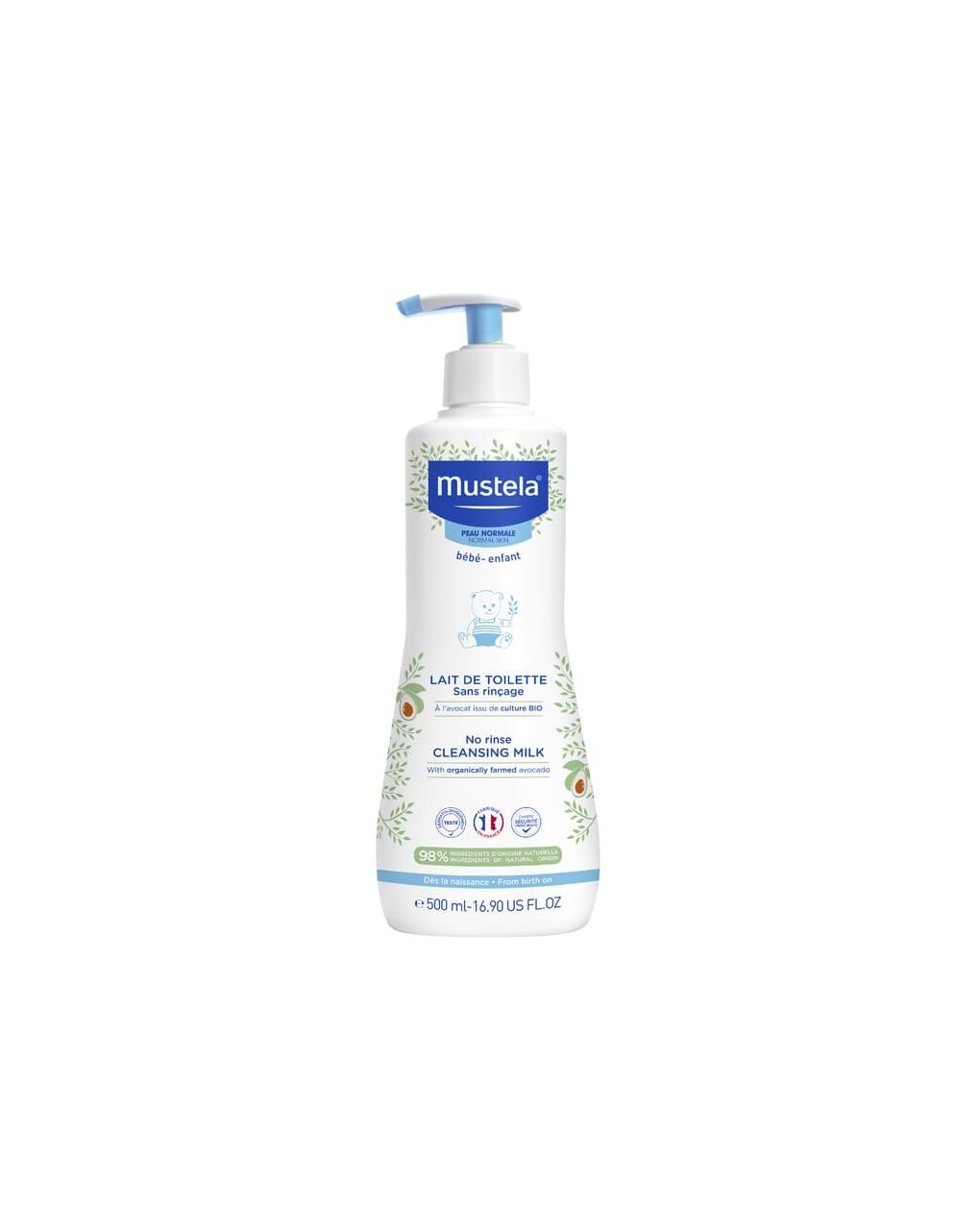 Latte di toilette senza risciacquo 500 ml - mustela