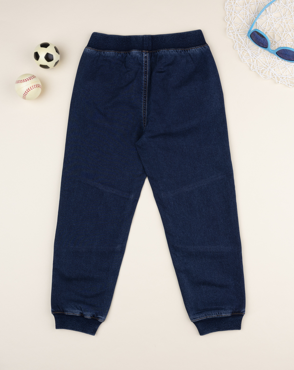 Pantalone bimbo denim scuro tasche sagomante