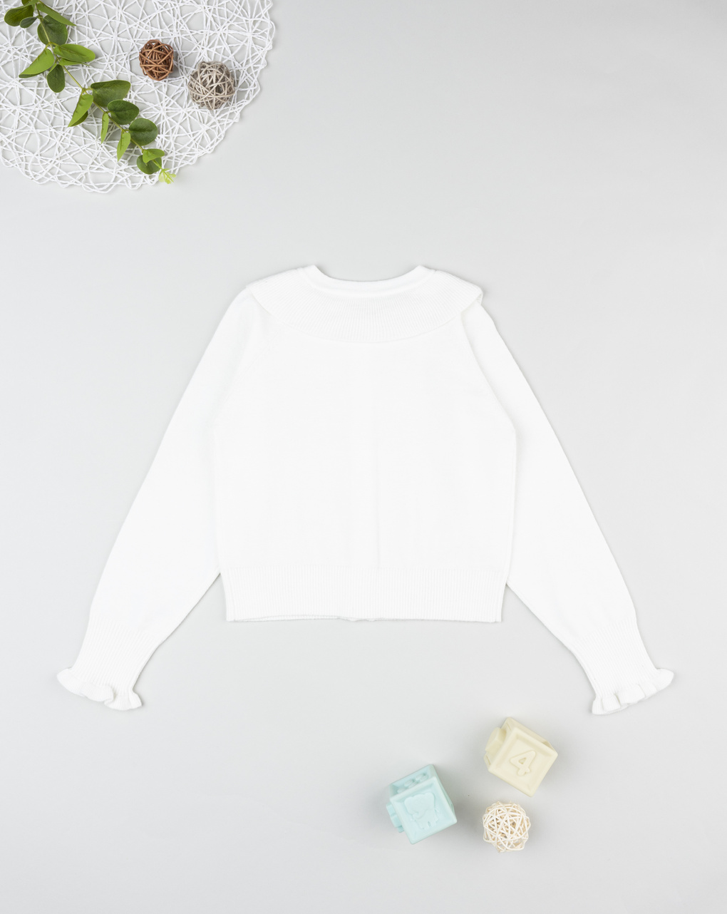 Cardigan bambina bianco con ricami