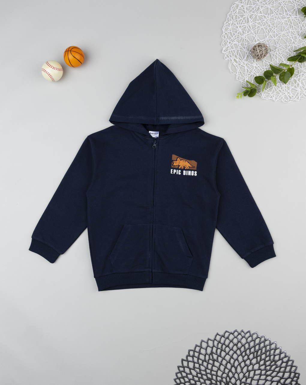 Felpa bimbo blu stampa rilievo