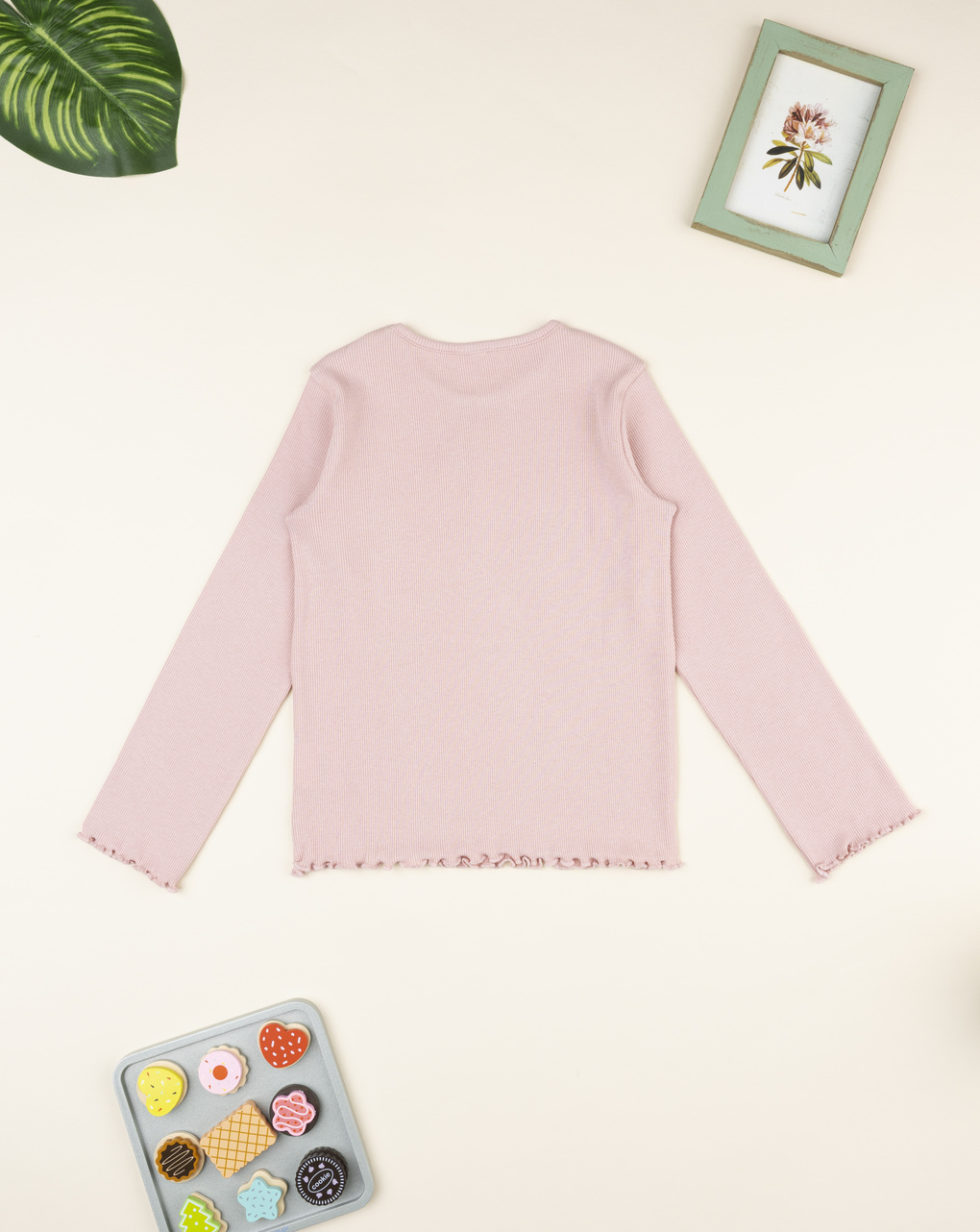 T-shirt bambina rosa costine