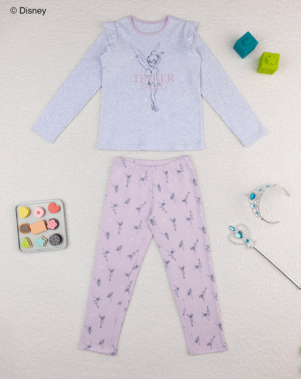 Pigiama bambina grigio/rosa trilly