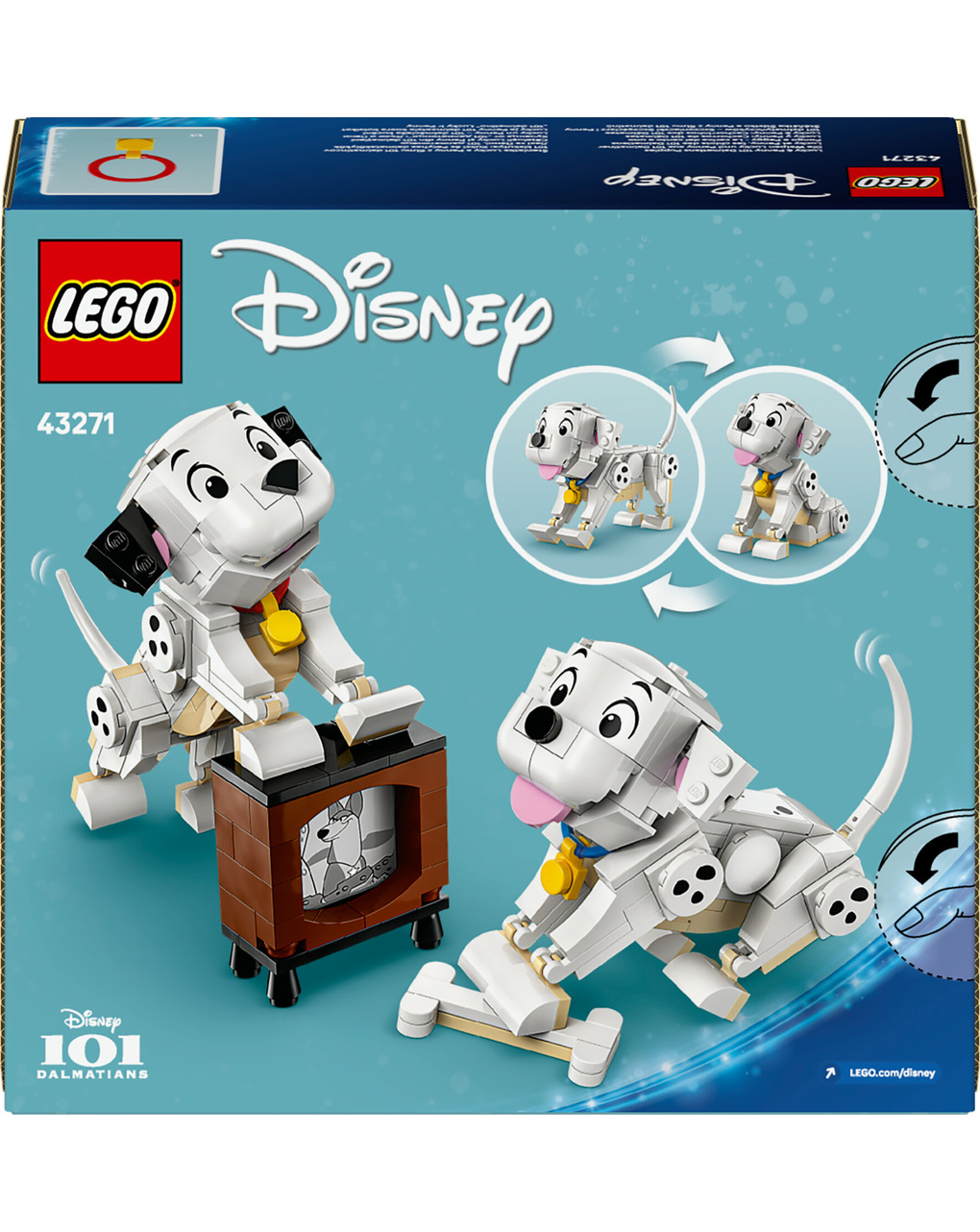 Lego disney 43271 pongo e peggy - la carica dei 101 6+