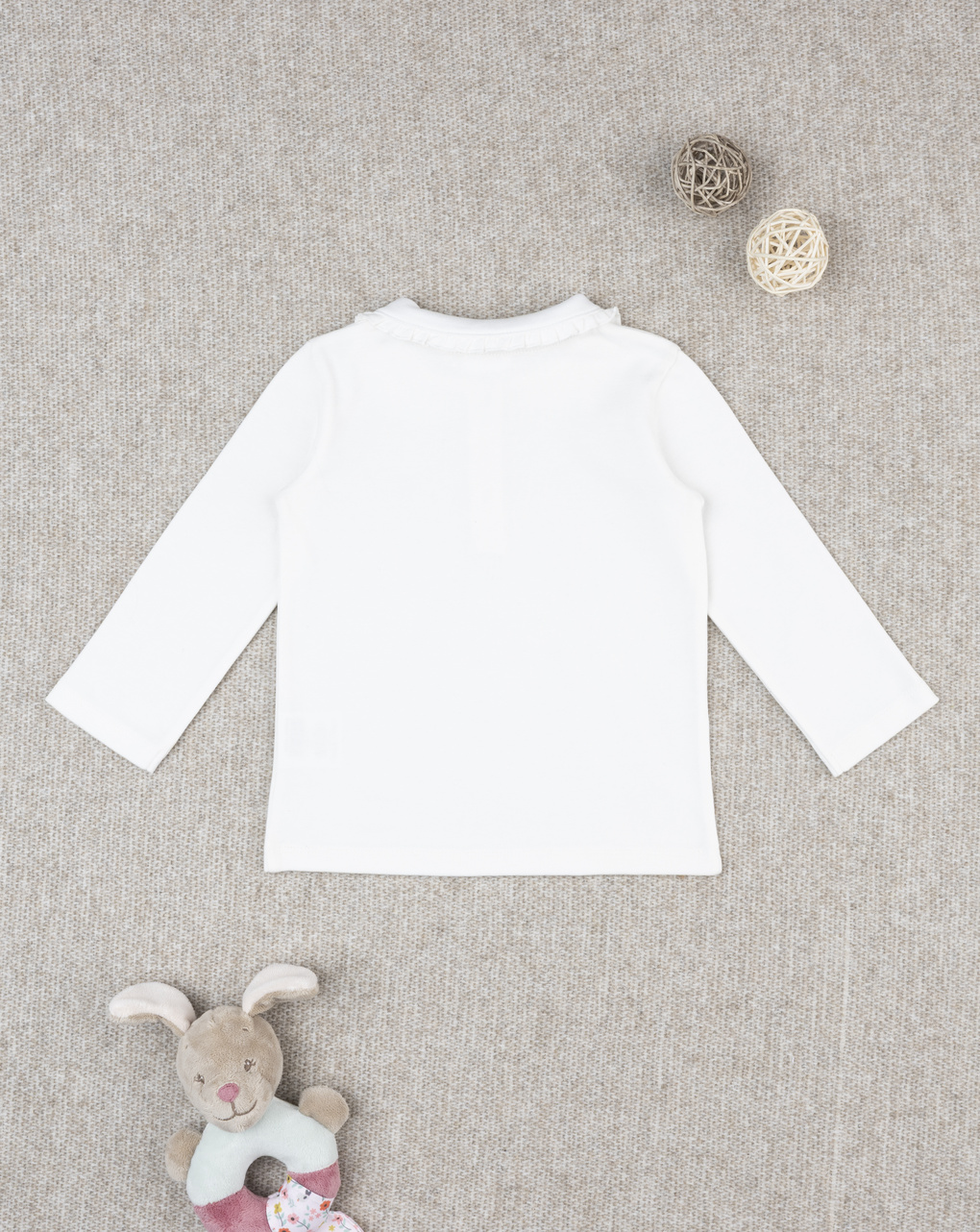 Polo bimba bianca maniche lunghe