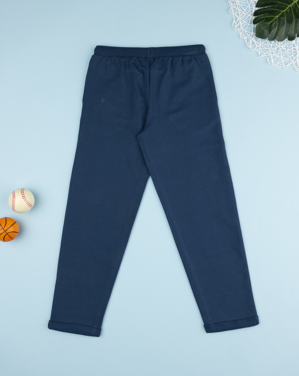 Pantalone felpato bimba blu
