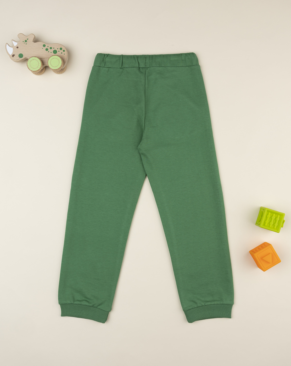 Pantalone bambino verde stampa in rilievo