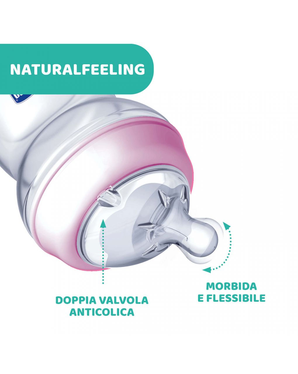 Biberon naturalfeeling bimba, 2m+, 250 ml, flusso medio - chicco