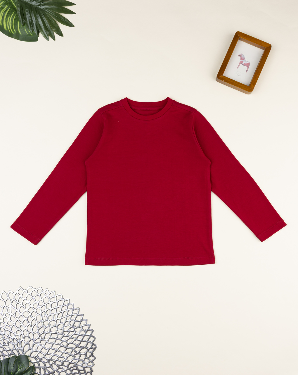 T-shirt bimbo rossa maniche lunghe