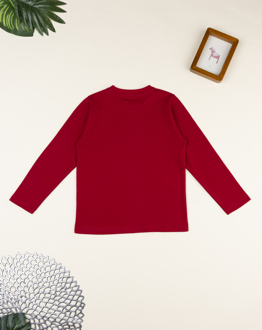 T-shirt bimbo rossa maniche lunghe