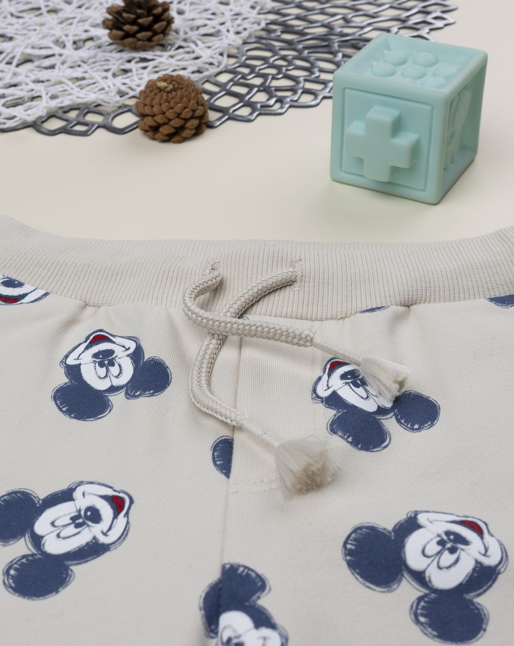 Pantalone bimbo beige mickey mouse