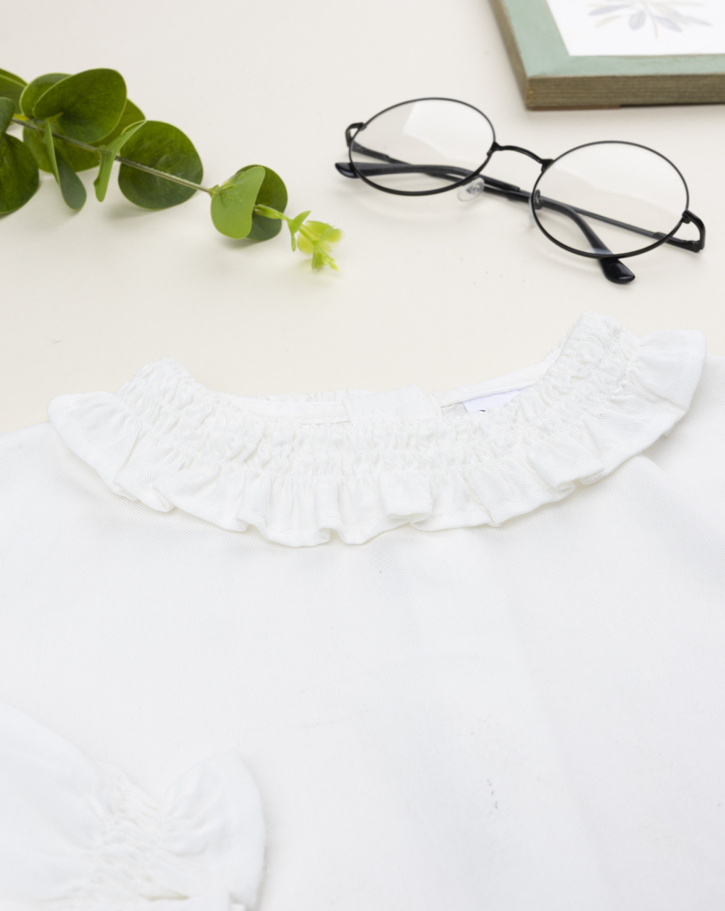 Camicia bimba bianca con frill