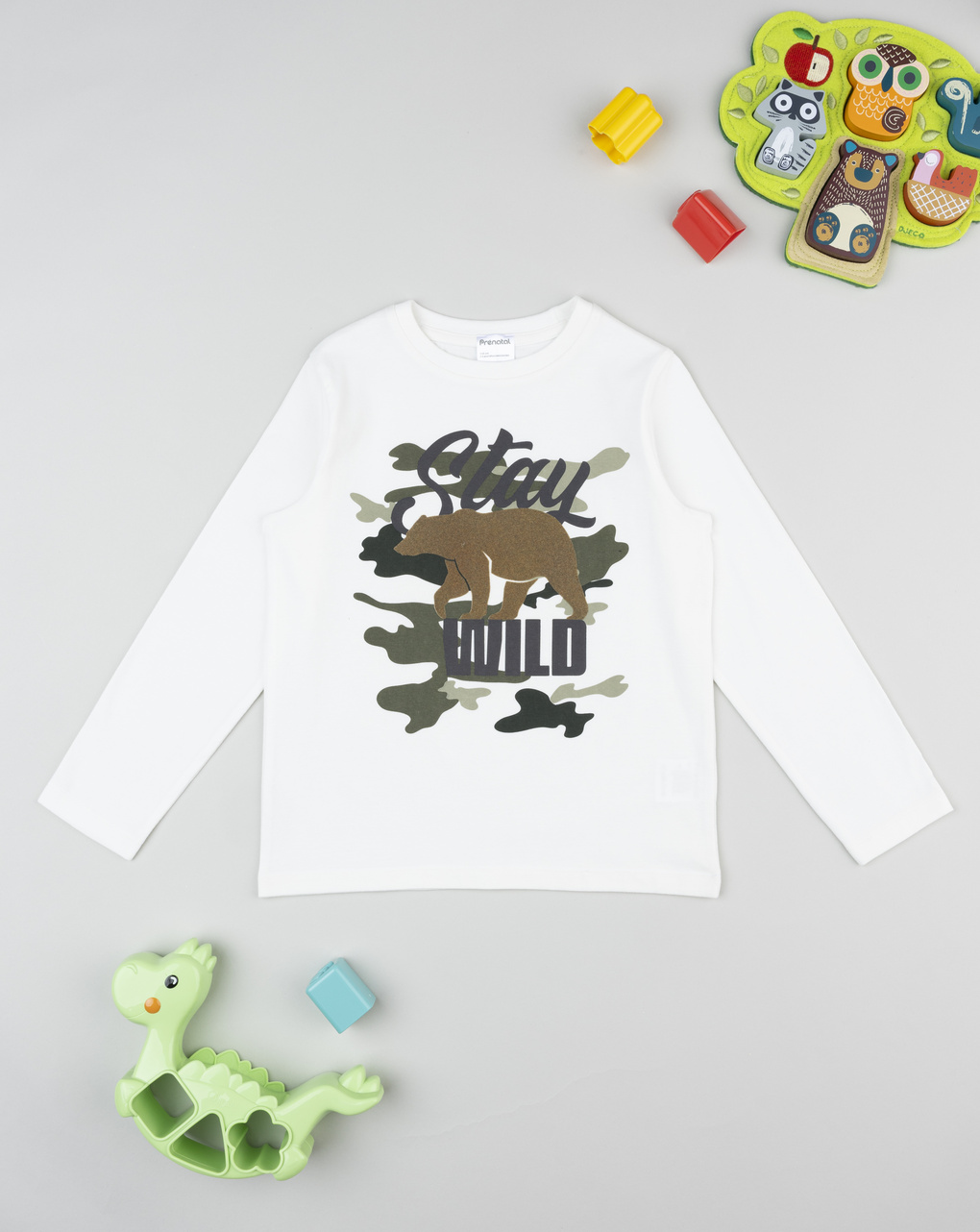 T-shirt bambino panna stampa