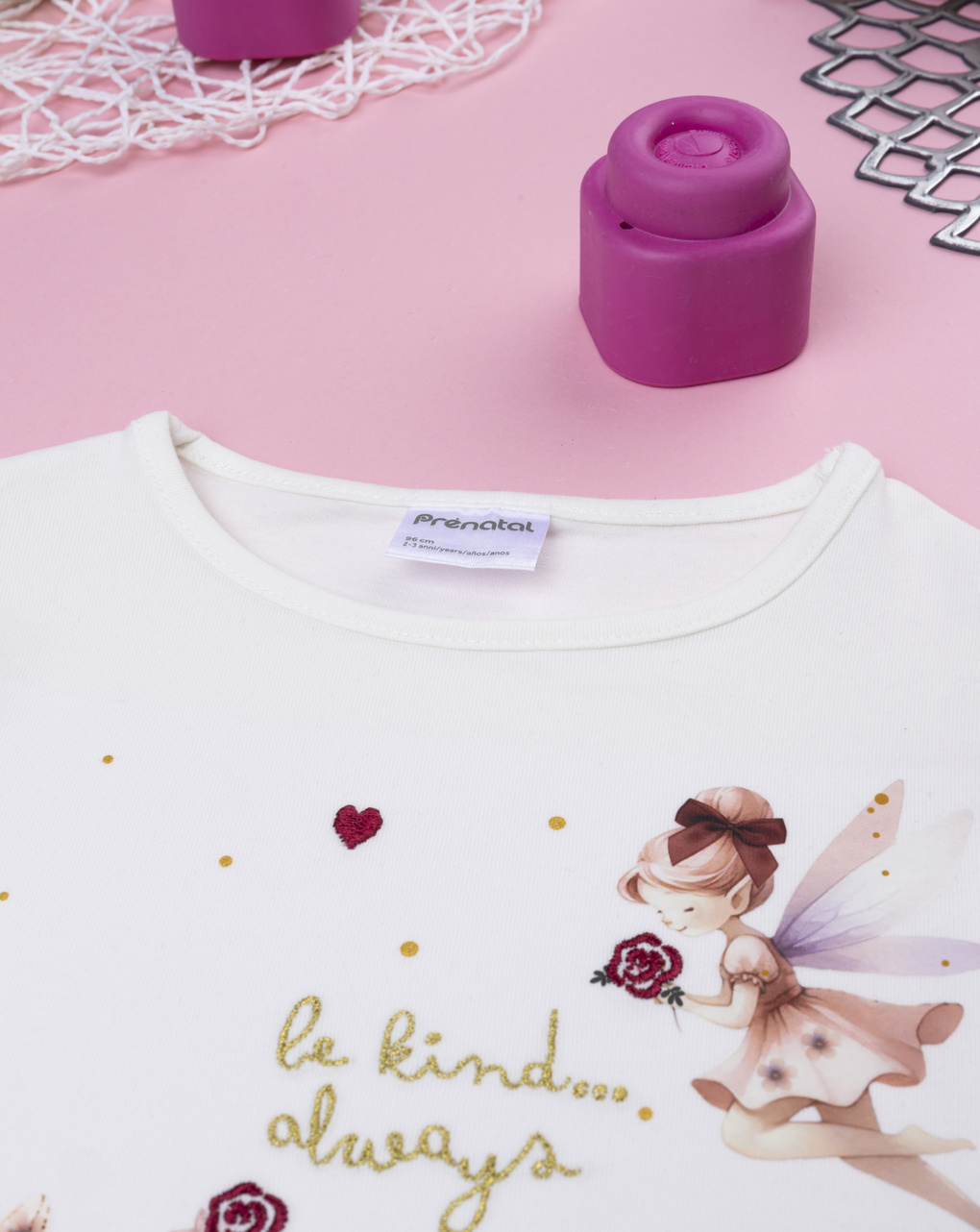 T-shirt bianca bambina fatine