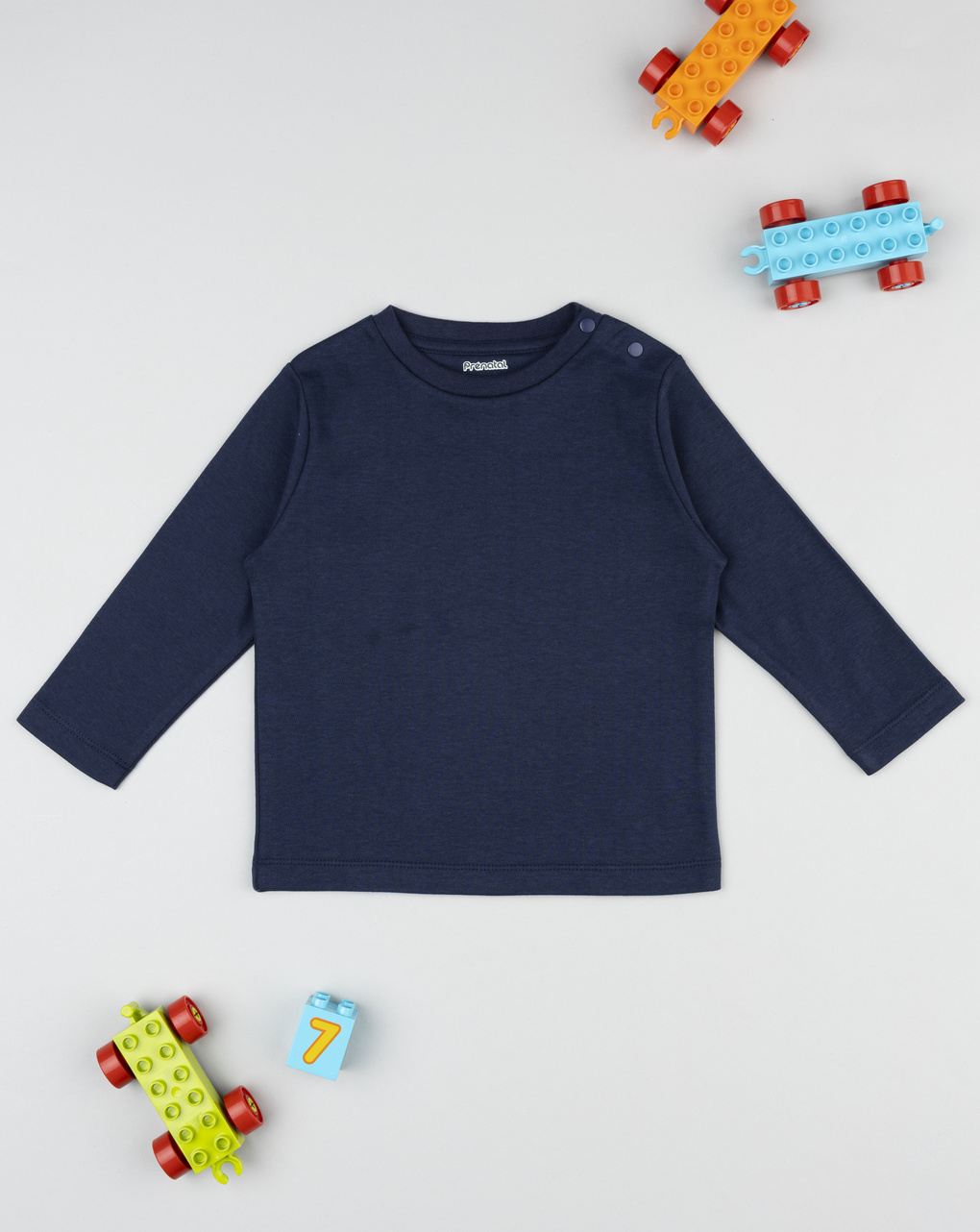 T-shirt bimbo blu scuro maniche lunghe