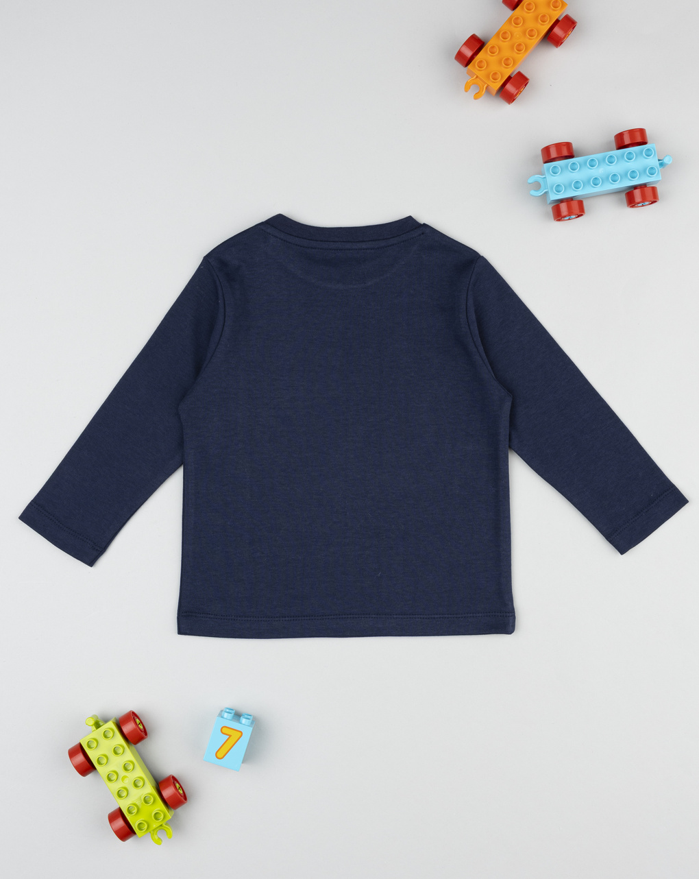 T-shirt bimbo blu scuro maniche lunghe