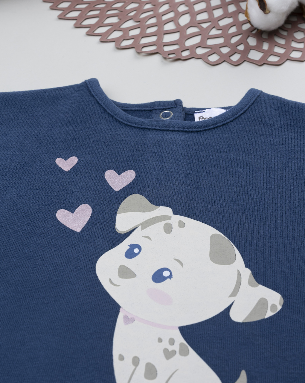 Completo jogging bimba blu/beige cagnolino