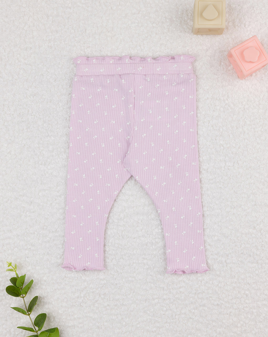 Legging bimba rosa micro-allover