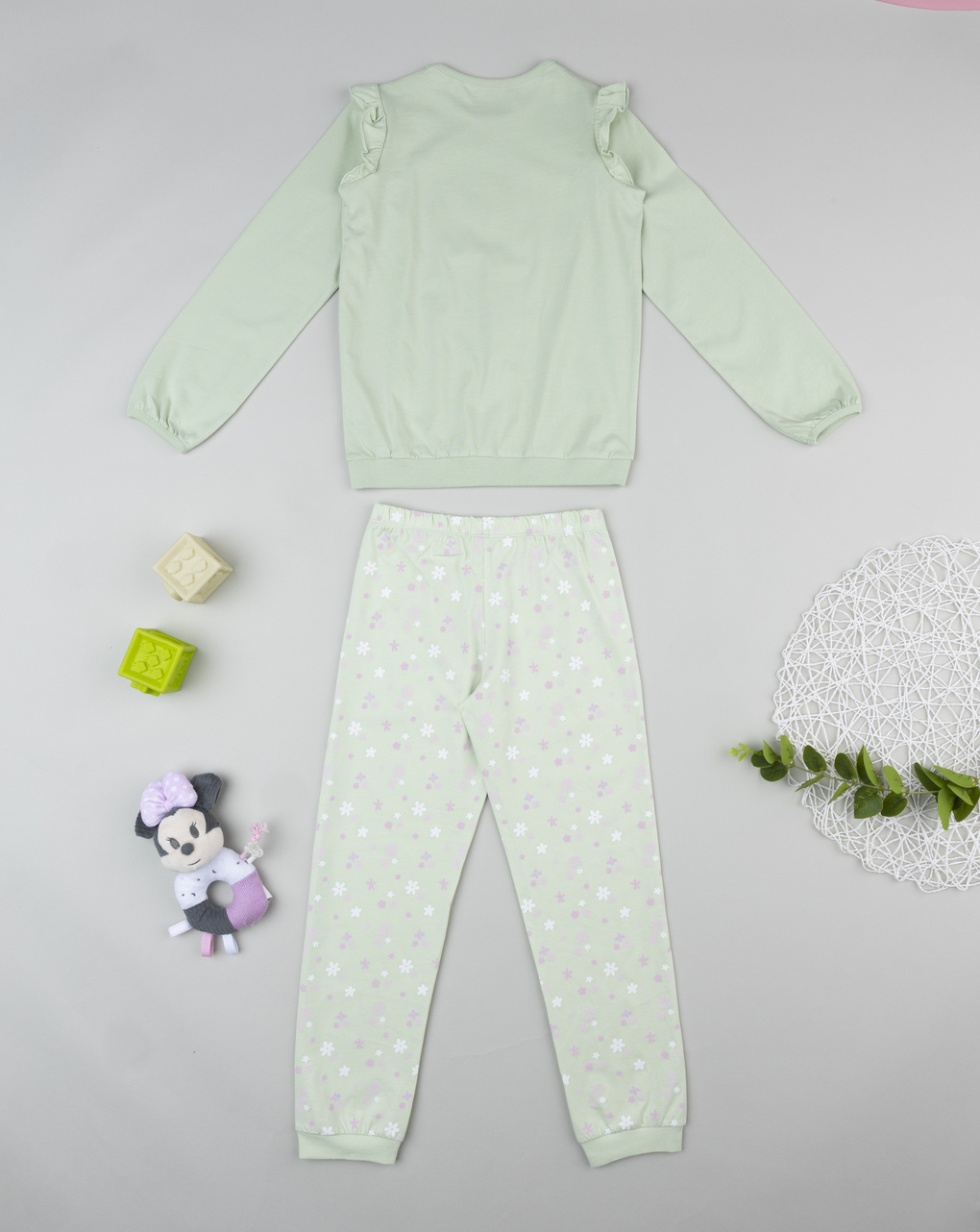 Pigiama bambina verde minnie