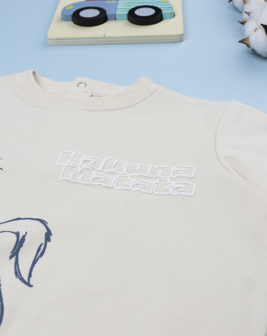 Completo jogging bimbo beige/blu re leone