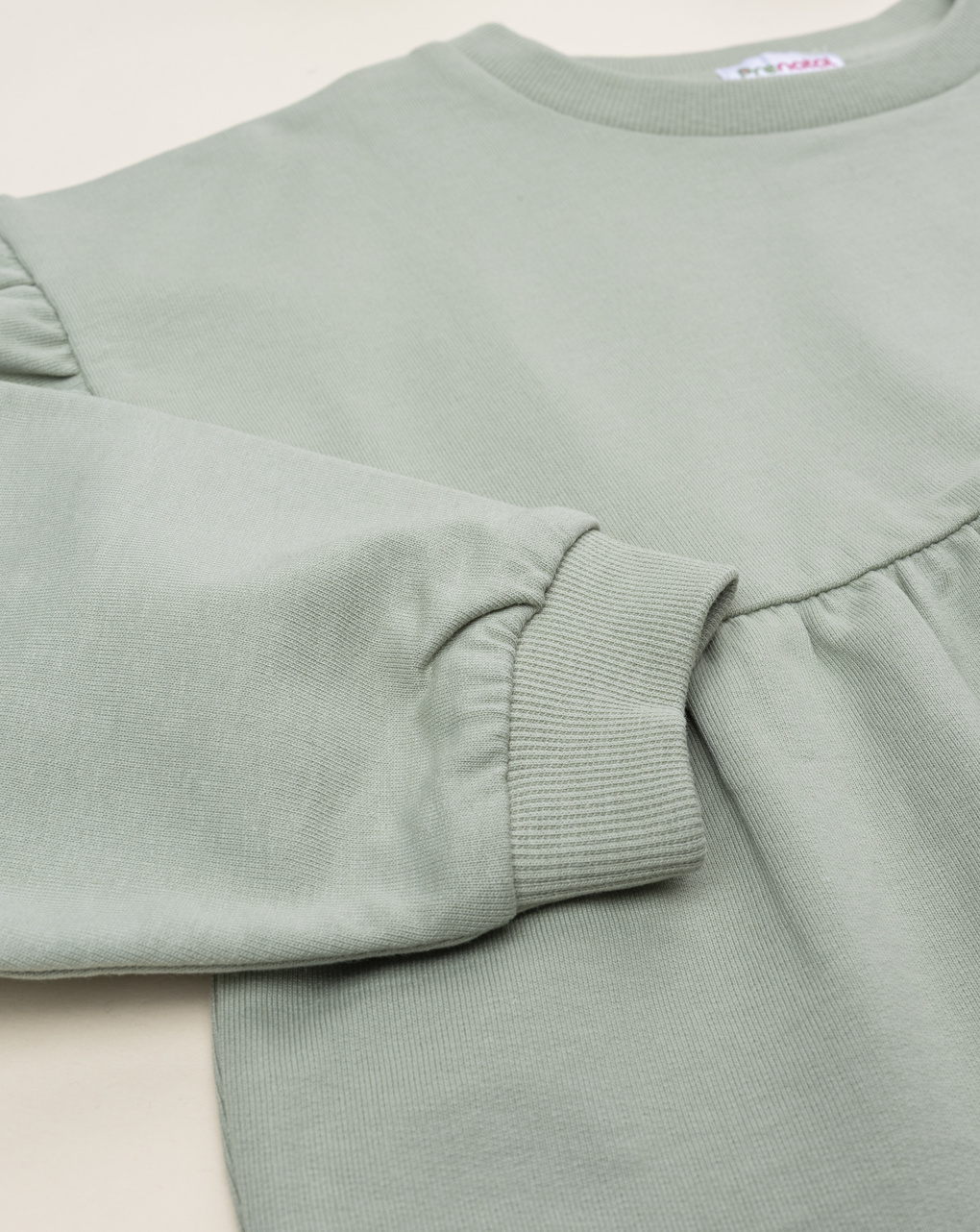 Felpa bimba verde stampa margherite