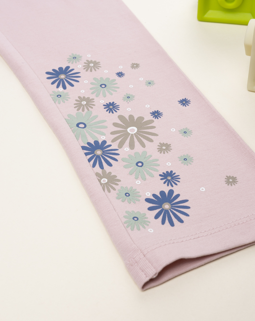 Legging bimba rosa con stampa fiori