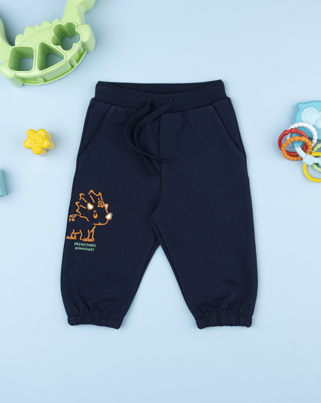 Pantalone bimbo blu stampa in rilievo