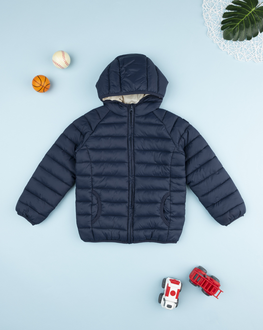 Giubbino bimbo blu materiale riciclato