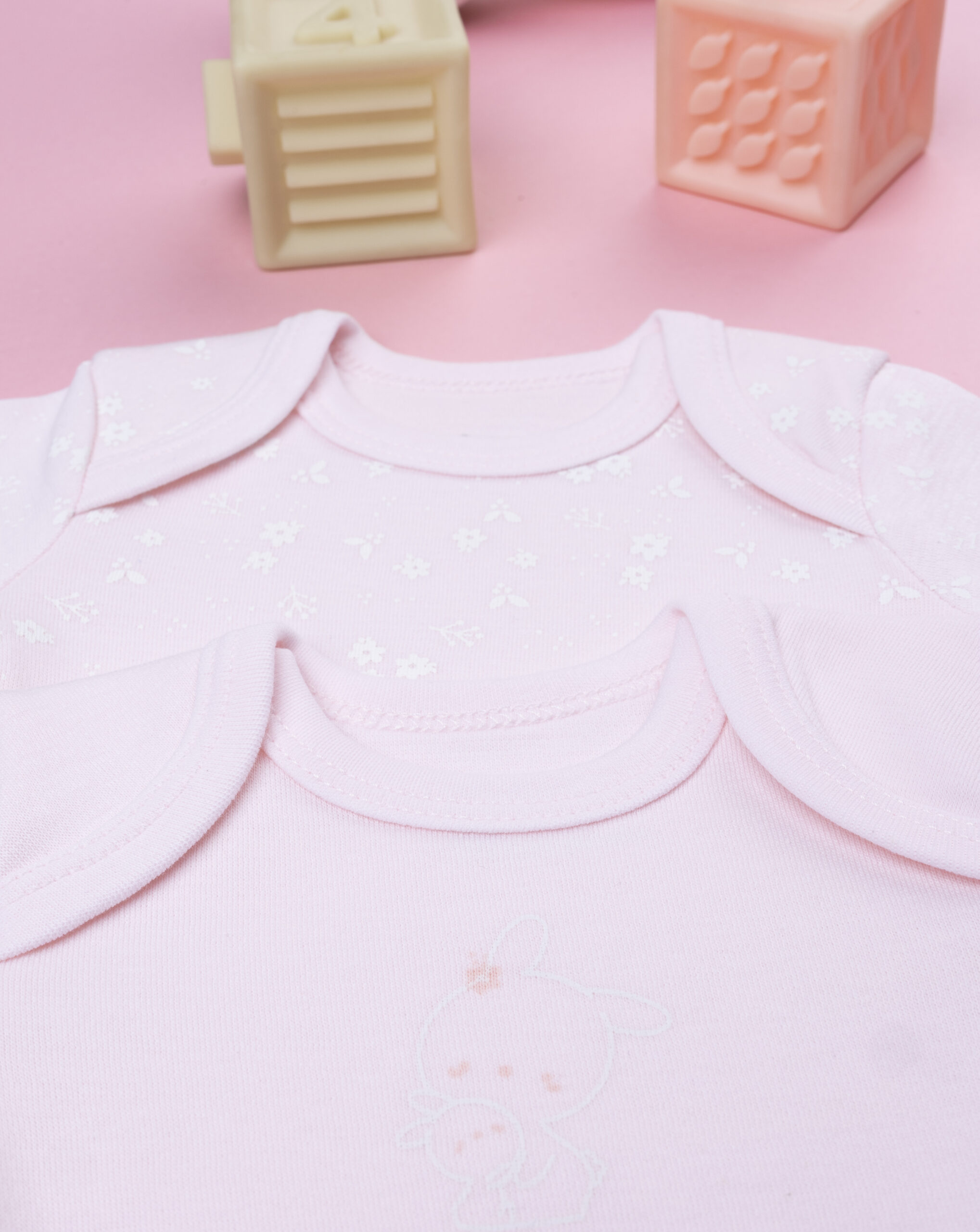 Body bimba maniche lunghe rosa fiori